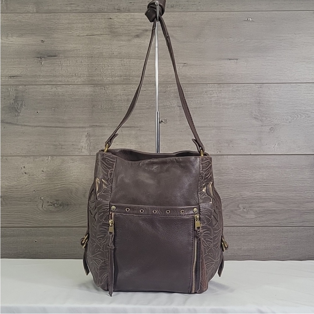 The Sak Dark Brown Leather Hobo Bag